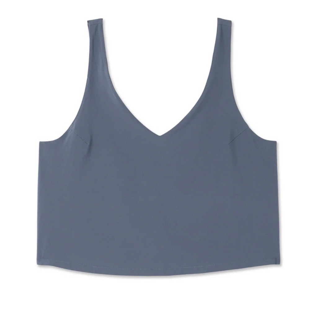 VUORI Villa Cropped Blue Tank Top - Picture 3 of 7